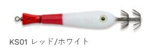 フィッシュリーグ カシラスッテ KS01/レッド/ホワイト 25号 94g ルアー 疑似餌 イカ 釣具 釣り フィッ..