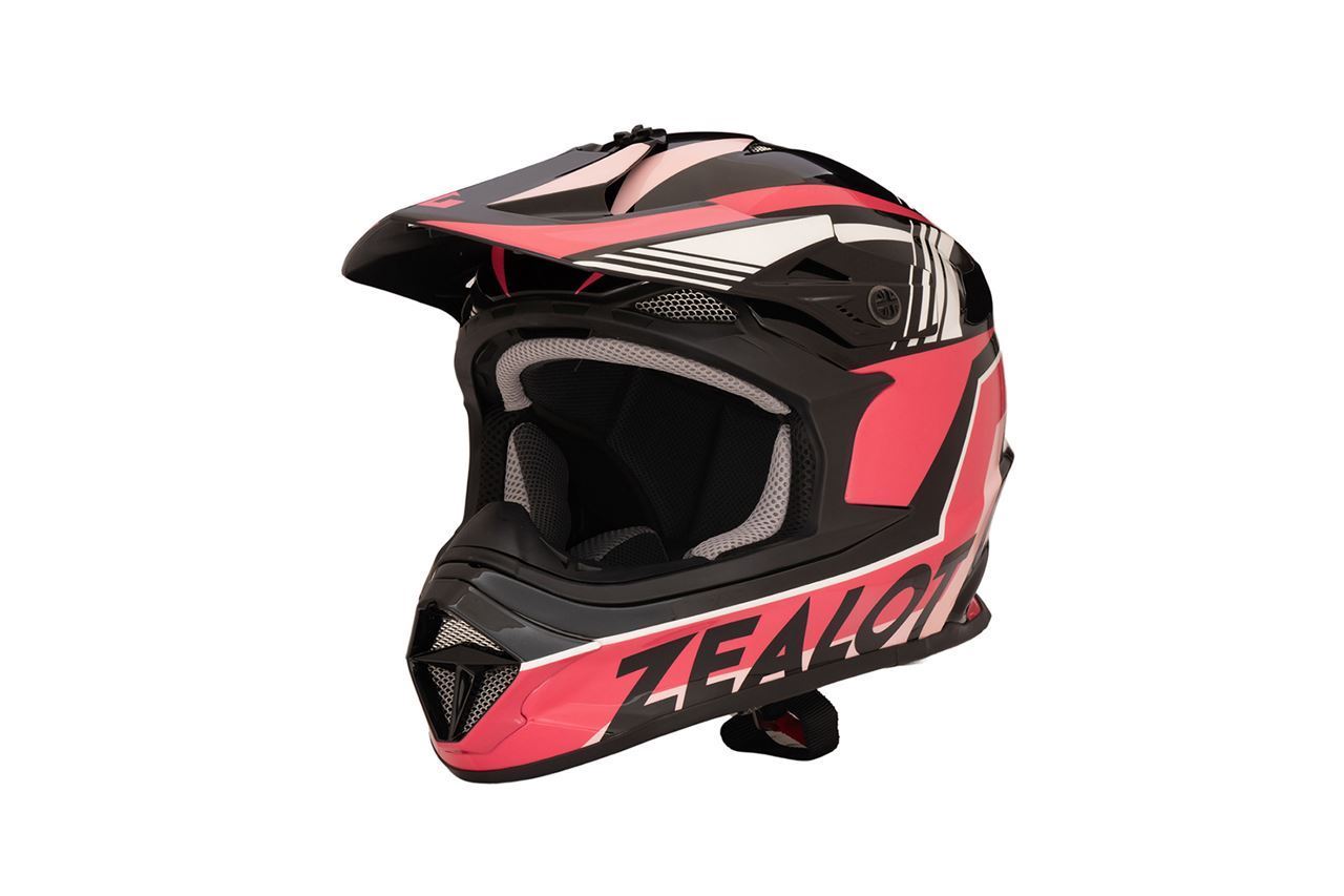ジーロット マッドジャンパー2 オフロード用ヘルメット グラフィック ピンク/ブラック バイク インカム..