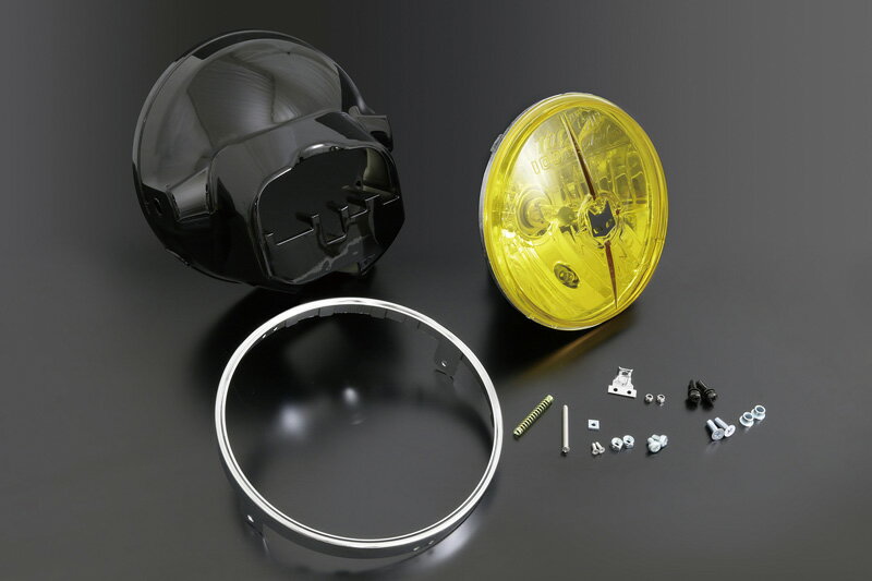 PMC ピーエムシー 143-315 マーシャル722・702ヘッドライト イエロー/ブラックカバー CB750/900F/CB1100R