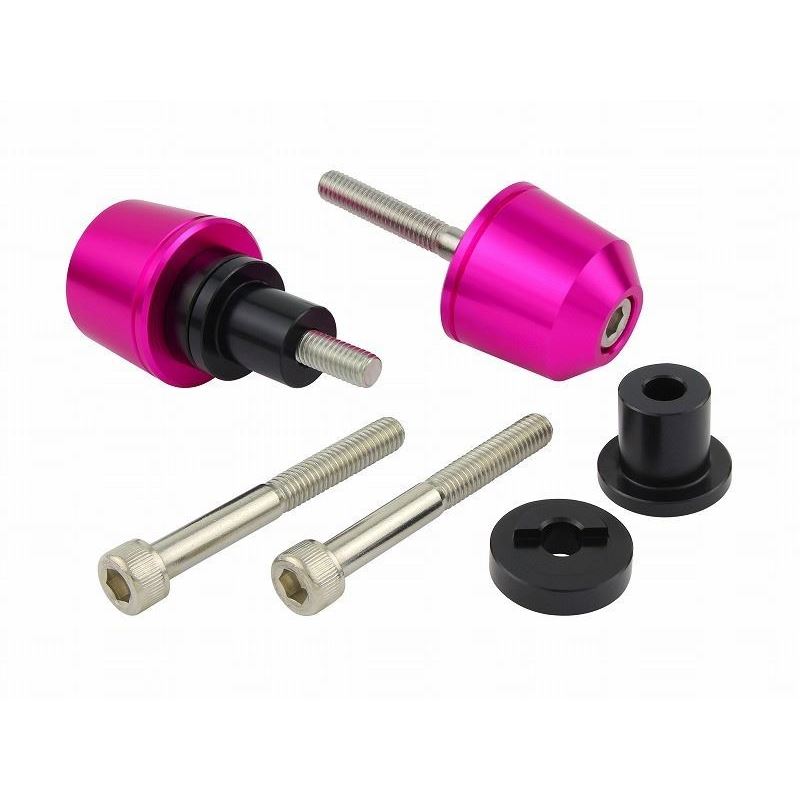 ポッシュフェイス 031189-32-10 ソリッドバーエンド ピンク M6 カワサキ車 左右セット バイク ハンドル..