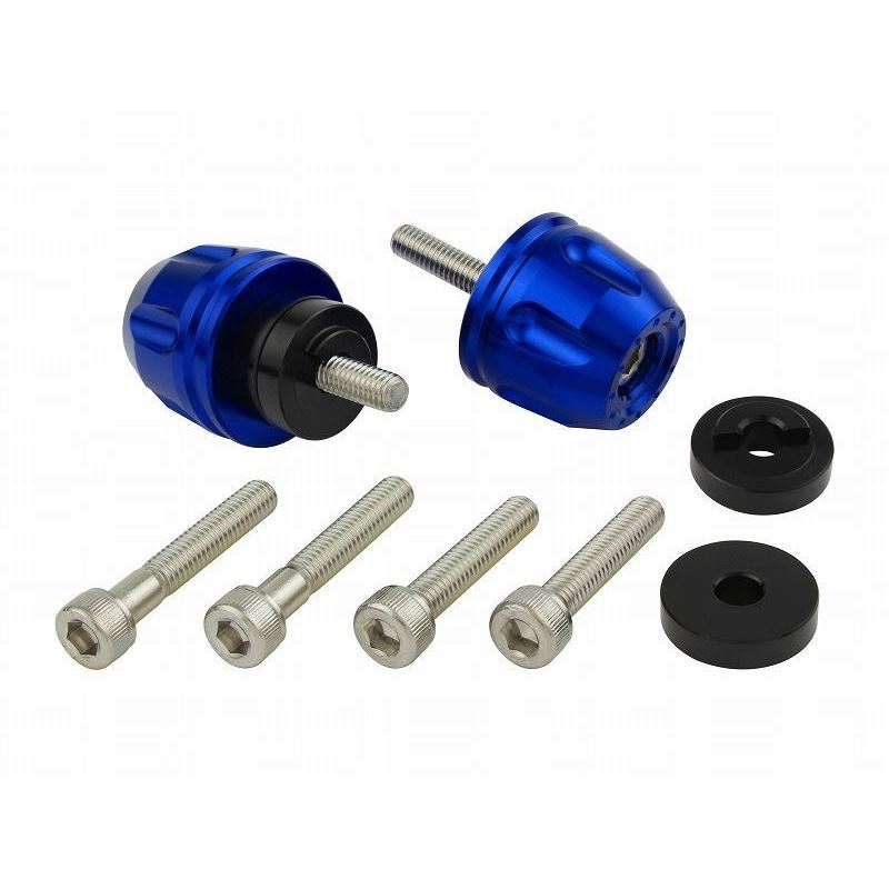 ポッシュフェイス 032176-01 ビレットリボルバーエンド ブルー M6 ホンダ/スズキ車 左右セット バイク ..