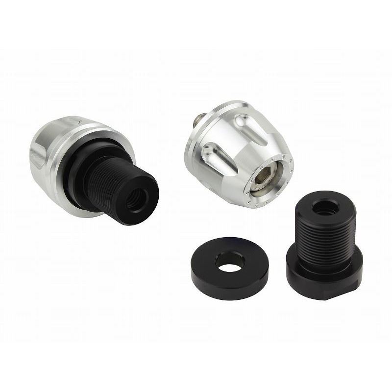 ポッシュフェイス 032178-03 ビレットリボルバーエンド シルバー M8 カワサキ車 左右セット バイク ハ..