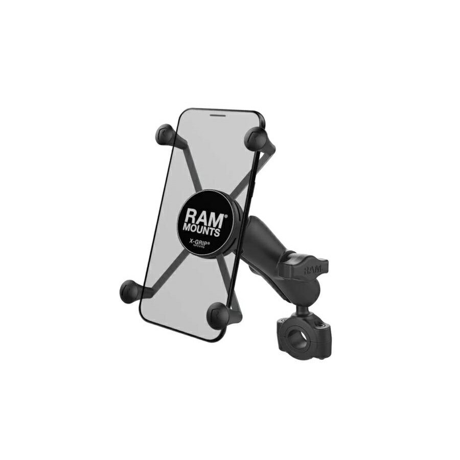 ラムマウント RAM-B-408-75-1-UN10U Xグリップ(M)＆バーマウントベース(M)セット(標準アーム) φ19.05-25.4mm対応 ブラック 1インチボール 1個入り スマホ