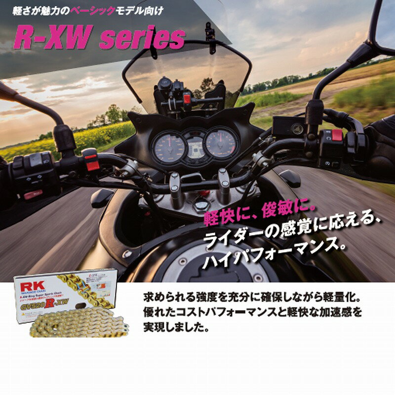 RK GV530R-XW130 ドライブチェーン 130リンク ゴールド バイク用品 チェーン(2)