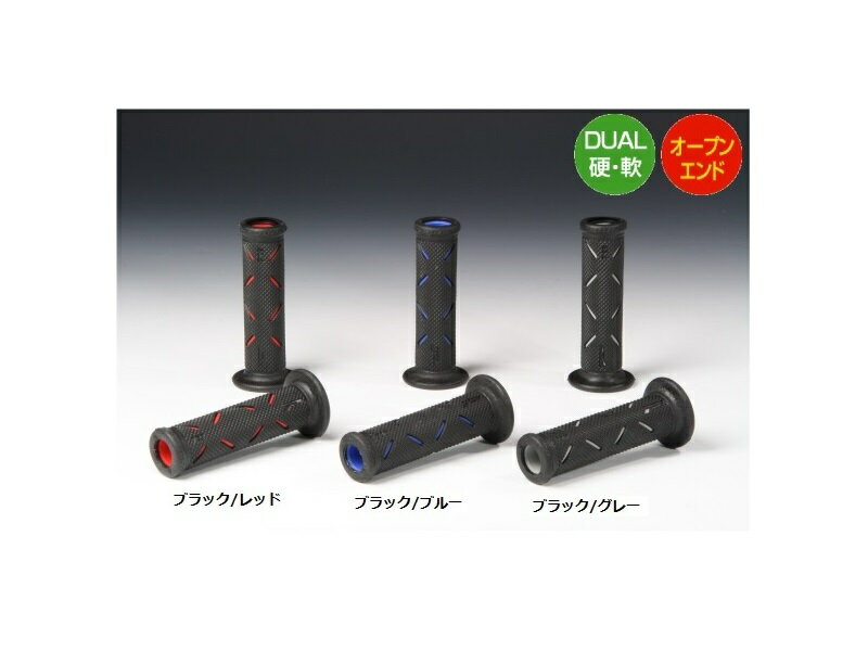 PROGRIP プログリップ PG717-13 スーパーバイクグリップ オープンエンドタイプ ブラック/グレー ラフ&ロード