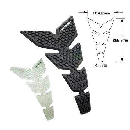 print PI0023-HDR7 タンクパッド HDR ブラック 222mm×134mm 4mm厚 フィッシュボーンビッグ バイク 外装 パーツ