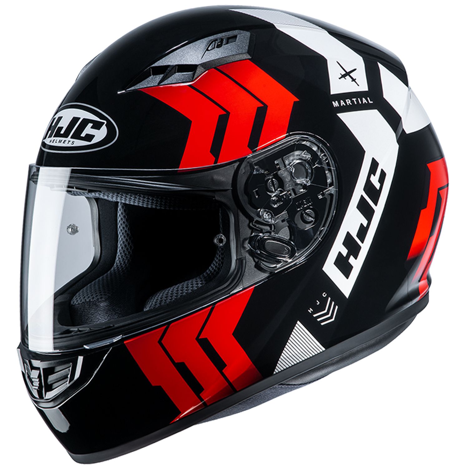 RSタイチ HJH212 CS-15 マーシャル フルフェイスヘルメット ブラック/レッド Mサイズ ヘルメット ツーリング 通勤通学 HJH212BK11M