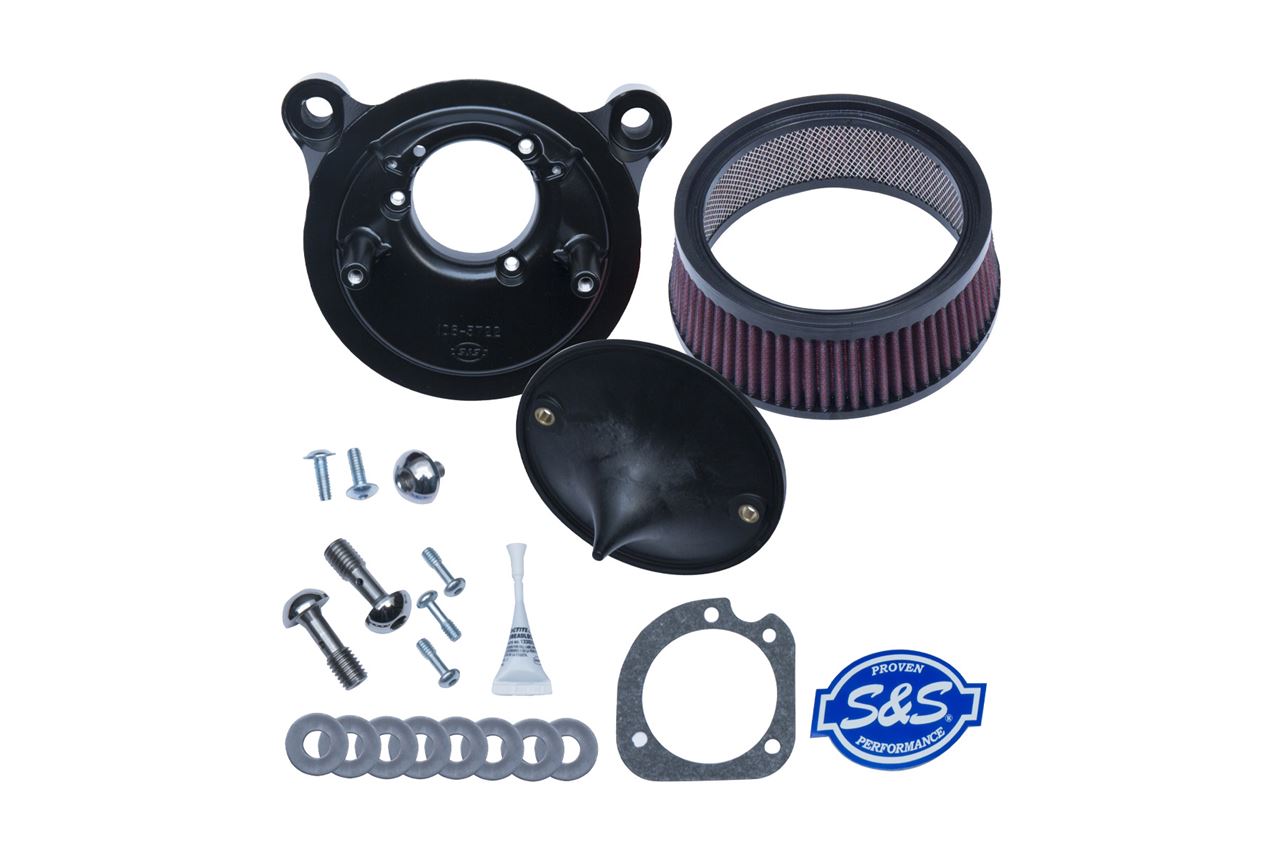 S&Sサイクル 170-0300B ステルスエアクリーナーキット カバーなし ツインカム(ケーブル2本引) ブラック ダイナ ソフテイル ツーリング エンジン パーツ