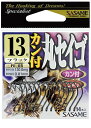 ササメ RI05 カン付丸セイゴ 黒(ブラック) 10号 15本入 バラ針 五目 釣針 針 はり 釣具 釣り つり
