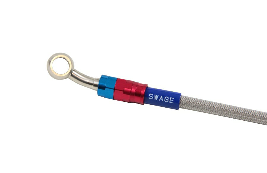 ゼファー1100 メッシュ ブレーキホース フロント クリア レッド＆ブルー スウェッジライン プロト SAP646FT メッシュブレーキホース トライピース 中間分割3本タイプ ゼファー1100 92-06年
