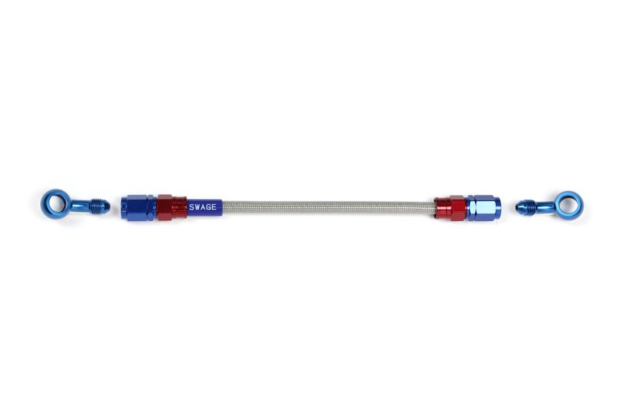 Brake Hose - メッシュ ブレーキホース 850mm クリアホース/レッド×ブルー 20-20 スウェッジライン SAK-1212M-0850 イージーオーダーホース プロト