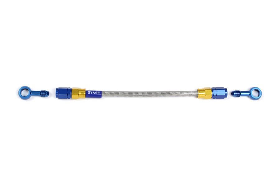 メッシュ ブレーキホース 1325mm クリアホース/ゴールド×ブルー ST-ST スウェッジライン PAK-1111M-1325 イージーオーダーホース プロト