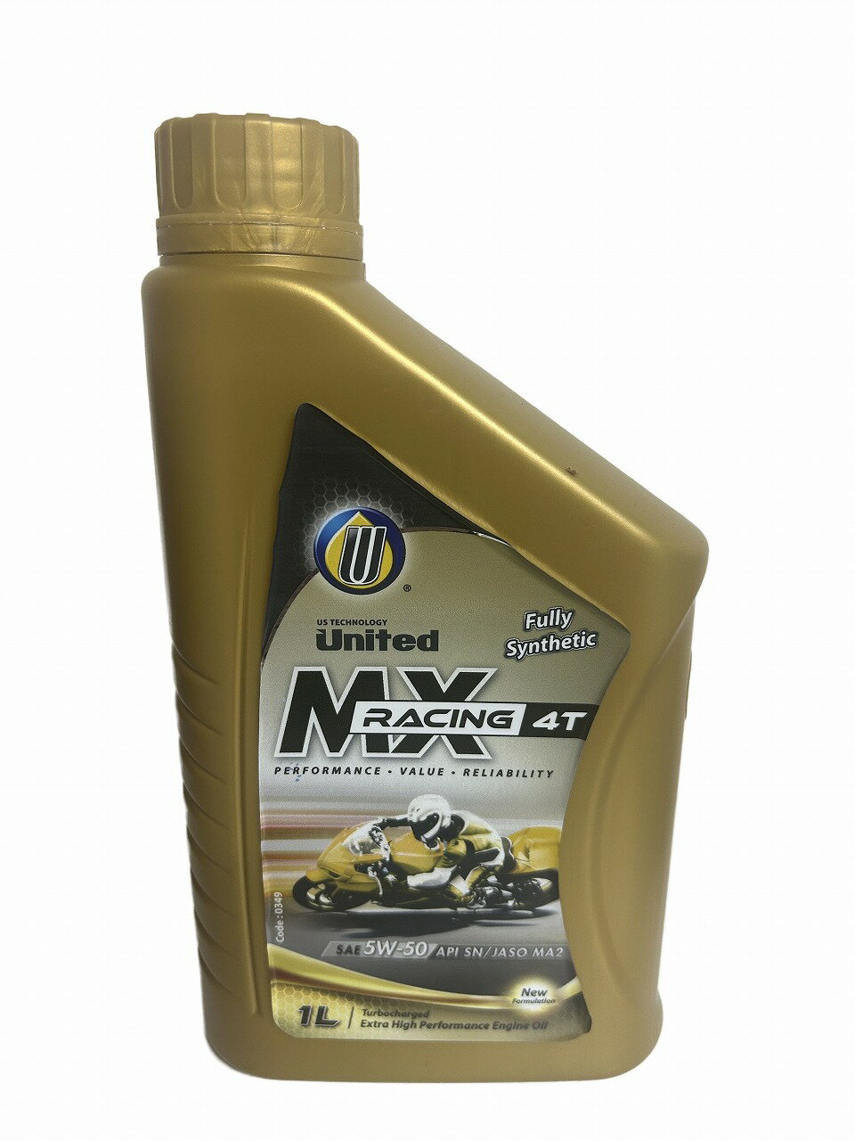 ユナイテッドオイル MX 4T RACING 5W-50 MA SN 1リットル 100 合成油 バイク オイル 4ストオイル 4サイクル エンジンオイル