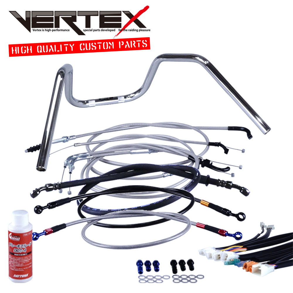 商品内容 商品名 Vertex CB400SF (スーパーフォア) アップハンドルセット メッシュ 6ベントアップハン 状態 新品未使用 適合車種 CB400SF V-TEC SPEC I/II/III('04〜'05 NC39) 内容 6ベントアップハンドル 30cm メッシュワイヤーセット ブラックラバーブレーキホース　2本 延長ハーネスキット ご注意 お使いのPCや携帯電話などの環境により画像の商品と若干の色目が異なる事があります。ご了承ください。 配送方法 佐川急便のみ(元払い・代引き)に対応しております。 一部離島等はこちらの都合で日本郵便で発送する場合も御座います。 CB400SF スーパーフォア アップハンドルに変更する為のハンドル、ワイヤー、ブレーキホース、ハーネス等 フルコンプリートした お買い得なアップハンドルセット キット！CB400SF スーパーフォア アップハンドル セット04-05 メッシュ 6ベント アップハン バーテックス CB400SF スーパーフォア アップハンドル