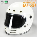 GT751 ヘルメット 族ヘル ホワイト ノスタルジック GT-751 送料無料!!族ヘル ビンテージ ヘルメット GT751 族ヘル フルフェイス ノスタルジ...