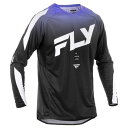 FLY 378-120L EVOLUTION DST MXジャージ ブラック/ホワイト/パープル L バイク ウェア 長袖 ストレッチ メッシュ