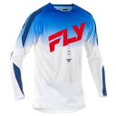 FLY 378-123S EVOLUTION DST MXジャージ レッド/ホワイト/ブルー S バイク ウェア 長袖 ストレッチ メッシュ