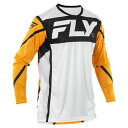 FLY 378-723X LITE MXジャージ ホワイト/ブラック/マスタード XL バイク ウェア 長袖 メッシュ
