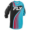 FLY 378-221YXL F-16 MXジャージ シアン/ブラック/レッド XL キッズ バイク 子供 ウェア 長袖