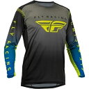 FLY 376-722S 23 LITE MXジャージ グレー/ブルー/ハイビス S バイク ウェア 軽量