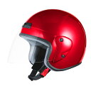 【期間中ポイント最大10倍!要エントリー】バイクヘルメット ジェットヘルメット レッド フリーサイズ SG規格適合 PSCマーク付 バイク オートバイ ヘルメッ...