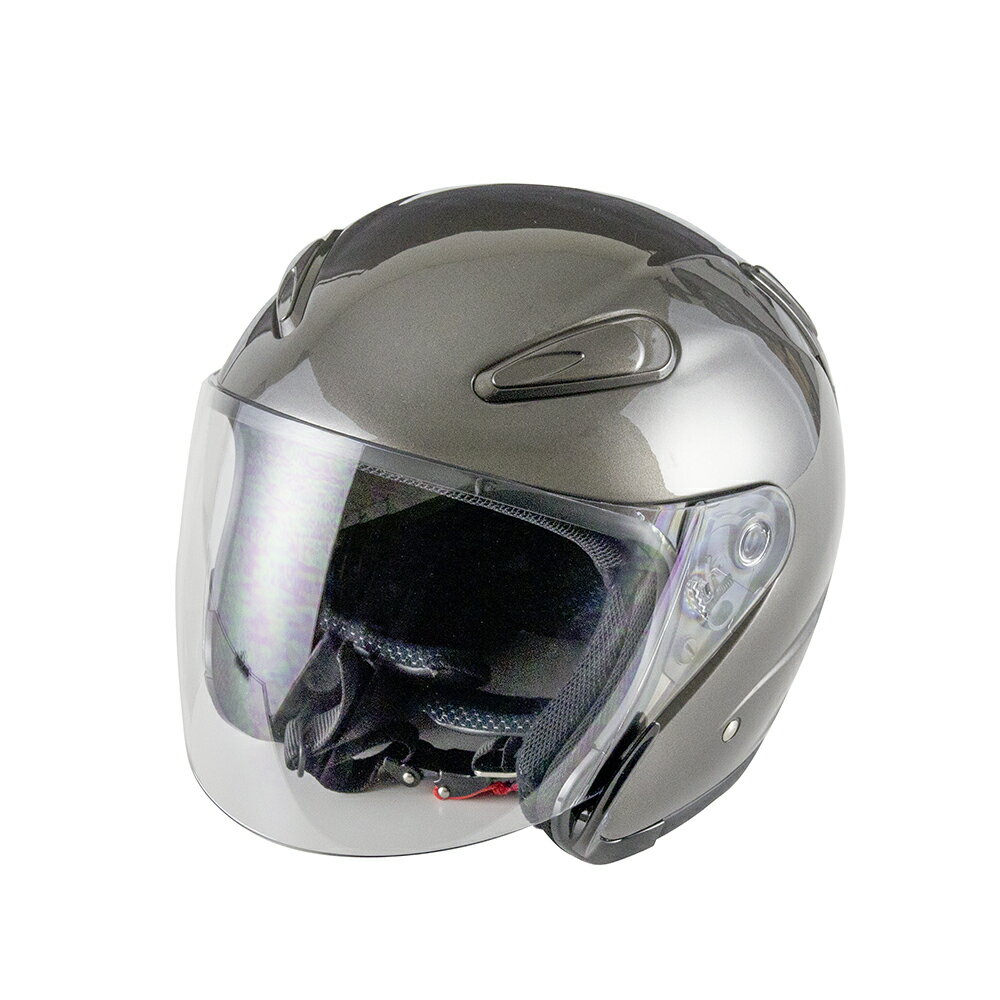 バイクヘルメット エアロフォルムジェットヘルメット ガンメタ Lサイズ SG規格適合 PSCマーク付 バイク オートバイ ヘルメット バイクパーツセンター