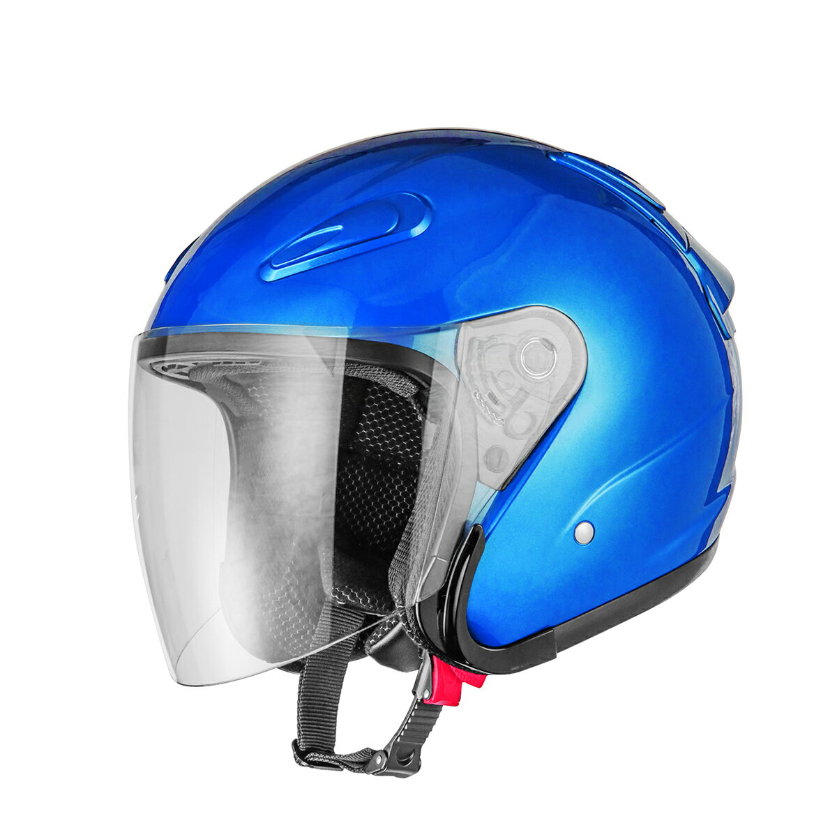 バイクヘルメット エアロフォルムジェットヘルメット ブルー Lサイズ SG規格適合 PSCマーク付 バイク オートバイ ヘルメット バイクパーツセンター
