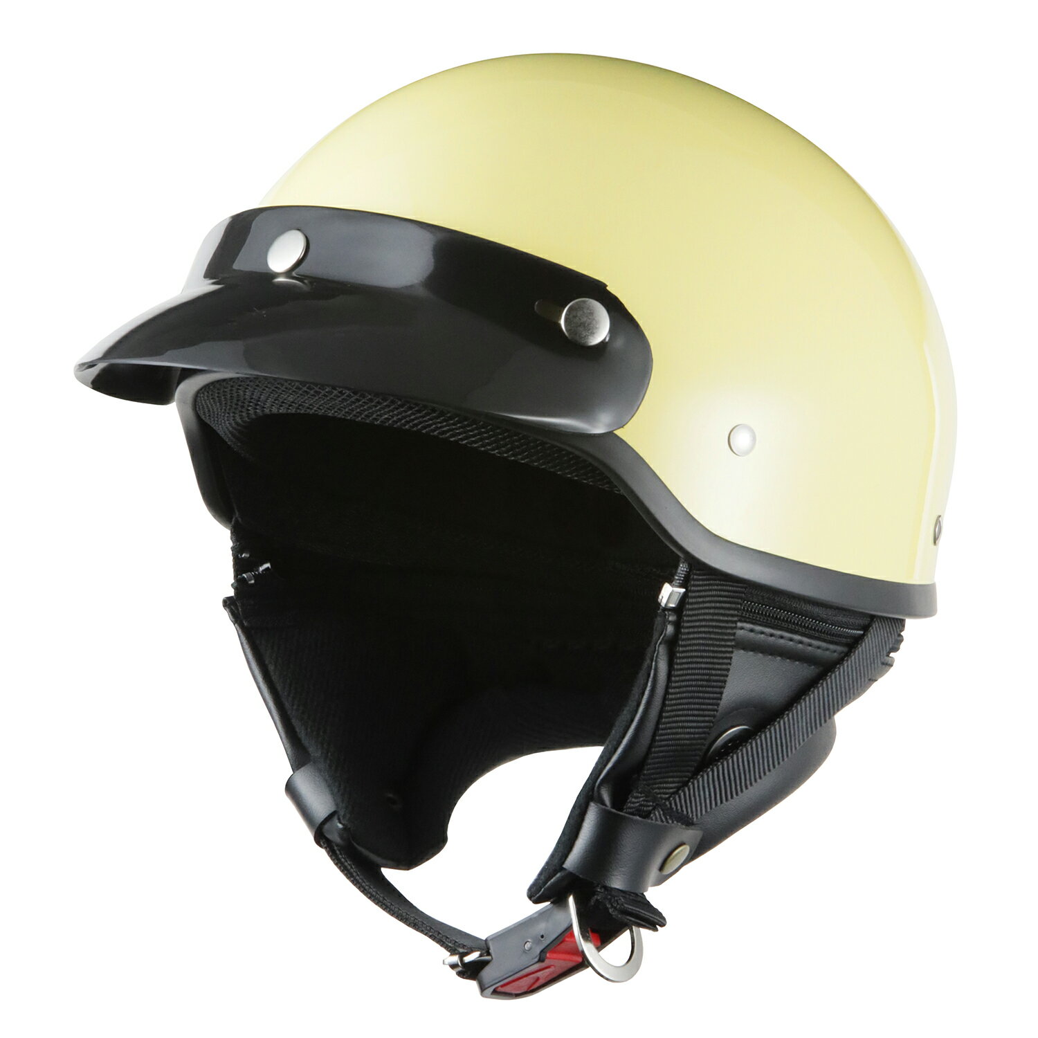 バイクヘルメット ポリスヘルメット ハーフヘルメット 半帽ヘルメット アメリカン アイボリー フリーサイズ(5760cm未満)