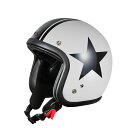 バイクヘルメット スモールジェット タイプC ホワイト/ブラック A-611C フリーサイズ(5760cm未満)