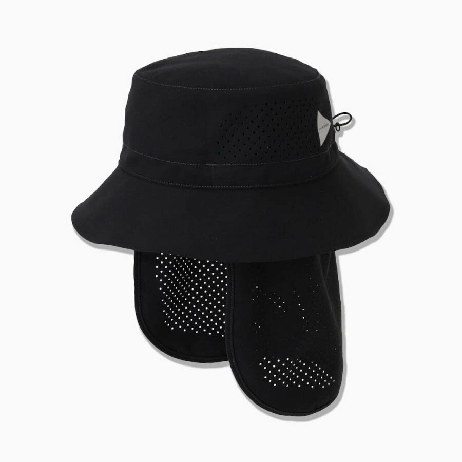 アンドワンダー AND WANDER tech hat 010BK 25AAW5976240 [日除け付きハット]