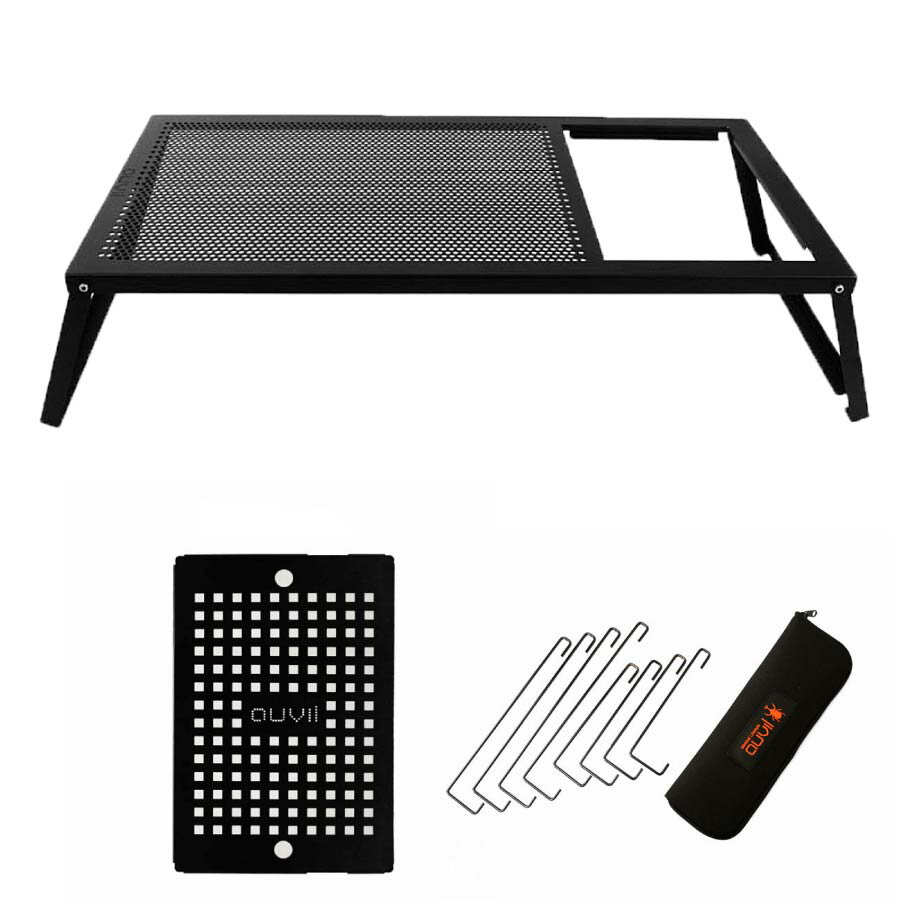 オーヴィル auvil ラウンジファミリテーブルセット AV-LF-001折り畳み スチール ブラック(4)