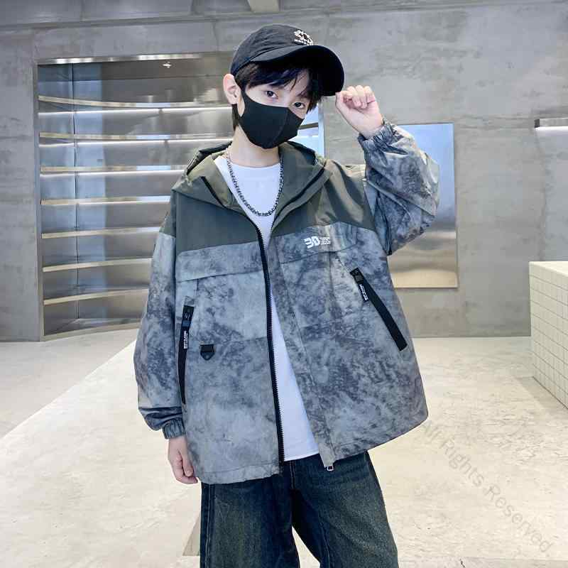 男の子用アウター冬向けおしゃれカジュアルキッズコート秋冬対応フード付きウィンドブレーカー春秋トップス軽量防風デザイン普段使いに最適な子供服