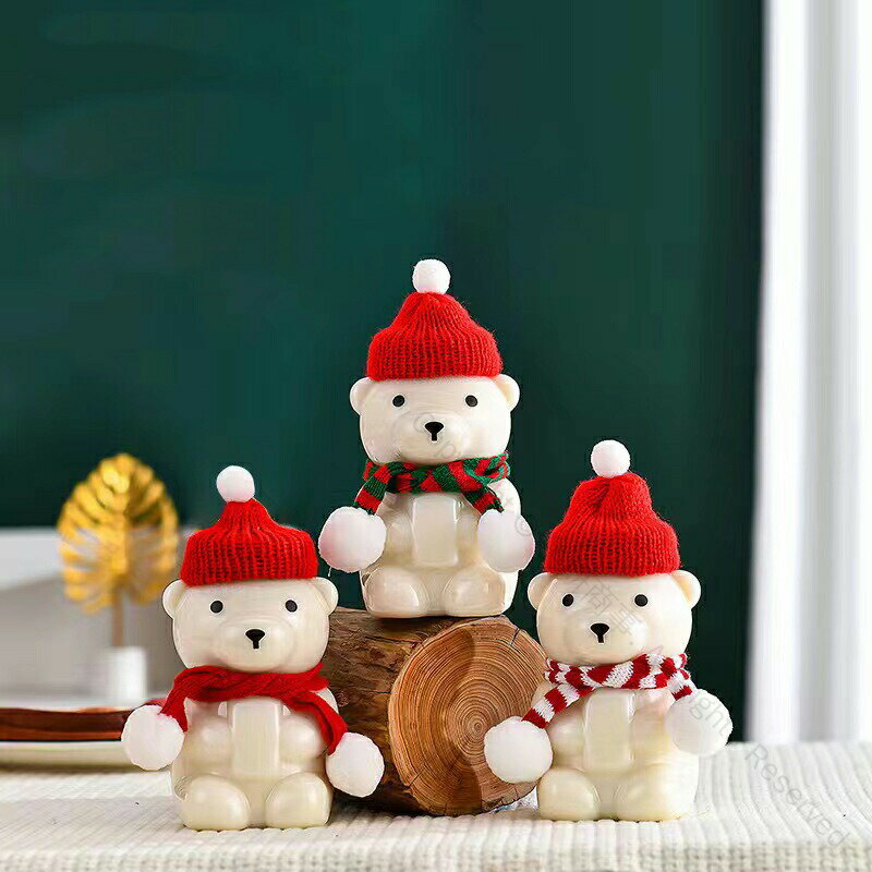 20個40個セット ドリンクボトル 350ml かわいいクマボトル マフラーと帽子を贈るセット ドリンク用プラカップ 透明カップ 飲み物用コップ タピオカボトル チーズティー バナナジュース対応 クリスマスプレゼントに最適（ボトル＋マフラー＋帽子セット）