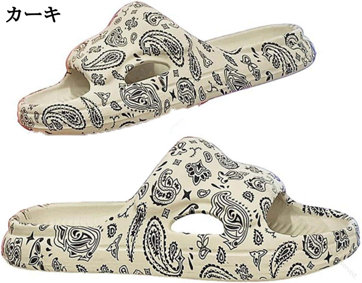 厚底スリッパ メンズ ペイズリー柄 ルームシューズ シャワーサンダル EVA素材 水陸両用 夏用靴 滑り止め付き やわらか 通気性 室外履き コンフォート 男性用サンダル