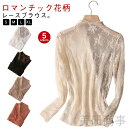 透け感 シースルー レース ブラウス セクシー チュール フェミニン 大人可愛い レイヤード 春物 夏物 秋物 冬物 薄手 薄い生地 日焼け防止 UV対策 ロン...