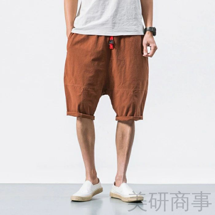 夏 涼しい メンズ サルエルパンツ 綿麻 快適 ゆったり 大きいサイズ 5分丈 薄手 カジュアル ハーフパンンツ ショートパンツ リネン 通気性 ストレスフリー クール アジアン リゾート ストリート オーガニック ナチュラル リラックス 軽量 吸汗 速乾 ルーズ ストレッチ エコ