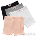 女の子用 涼しい ペチパンンツ 4枚セット キッズ 無地 リボン付き 3分丈 インインナーーパンンツ ガールズ 下着 オーバーーパンンツ 夏用 半ズボン 短パン 通園 通学 子供用