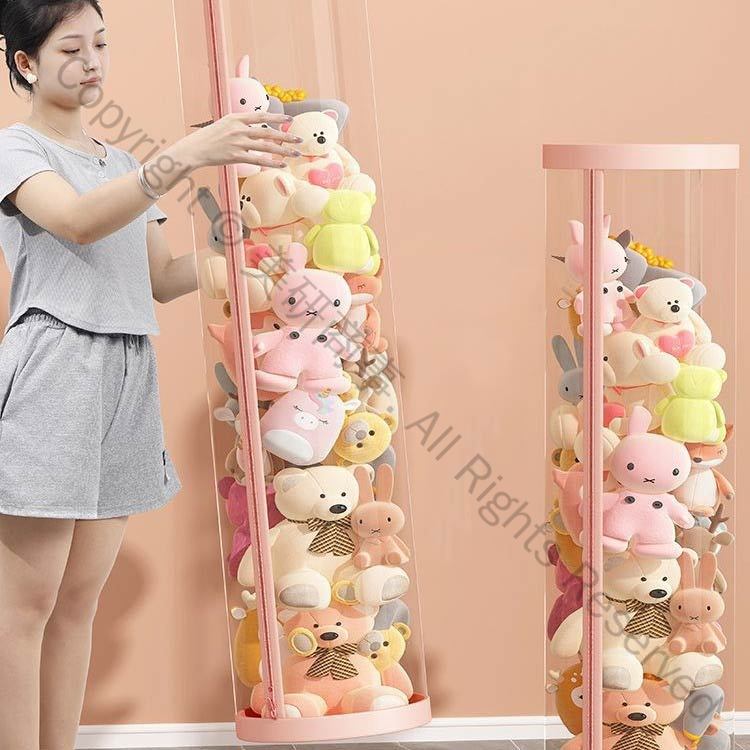 ぬいぐるみ収納 ジッパー付き 透明円柱形収納ケース 大容量 直径26cm 高さ120cm 150cm 丈夫なファスナー 防塵 陳列 展示ボックス 収納桶 ケース [3]