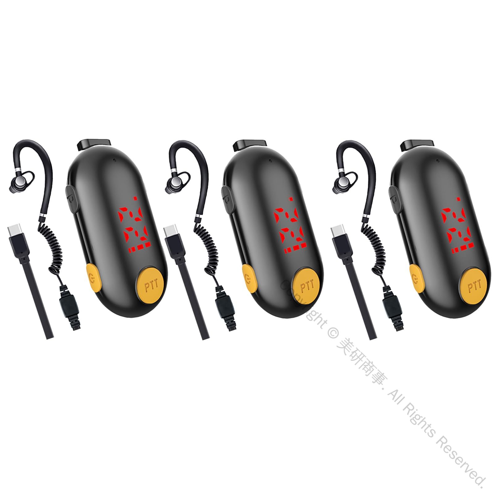 楽天美研商事レストランやアウトドアスポーツに最適な超ミニインターホン双方向無線ポータブルFMトランシーバ3台セット旅行用も対応便利多機能