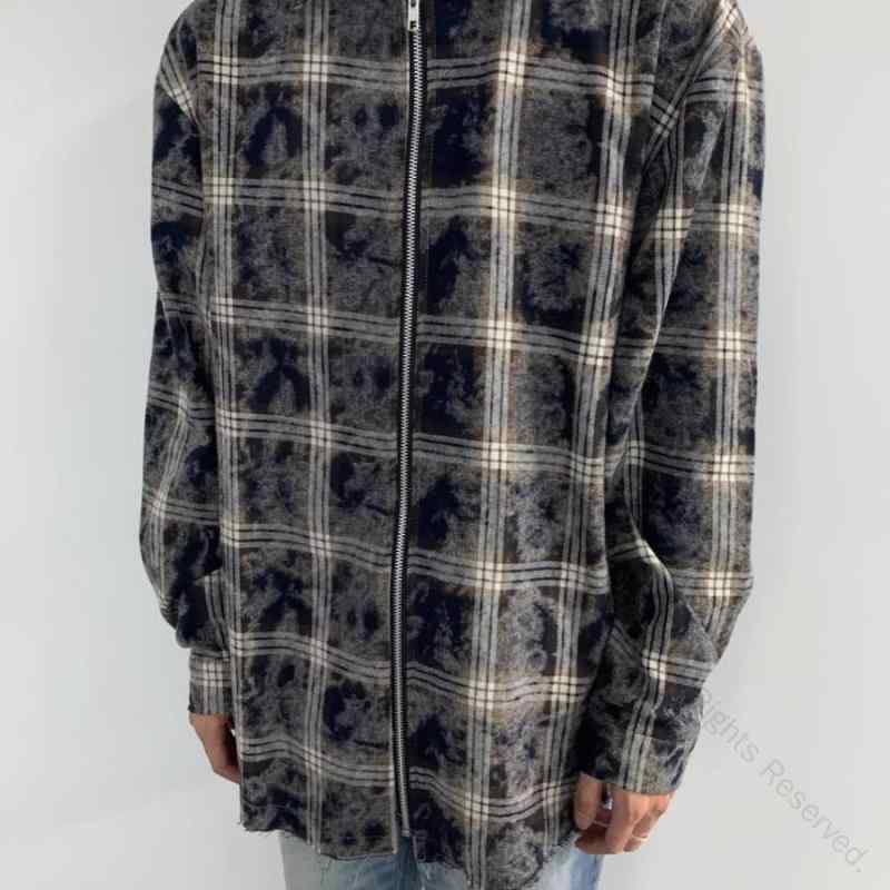 秋冬 メンズ コーデ 服 シンプル ファッション オシャレ 大人 かっこいい 大きいサイズ ストリート 紳士服 白 チェック柄 長袖 シャツ タイダイ柄 アメリカン ストリート カレッジ ジャケット おしゃれ着用