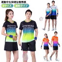 卓球ユニフォーム 上下セット セットアップ 男女兼用 半袖シャツ 半ズボン パンツ 吸汗速乾 通気性 メンズ レディース 子供 大人 ゲームシャツ トップス バ...