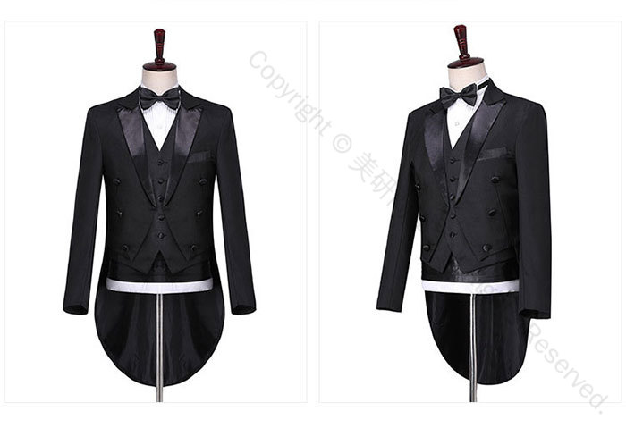 メンズ 燕尾服 5点セット ジャケット パンツ ベスト 蝶ネクタイ カマーバンド ブラック 黒 ホワイト 白 結婚式 ウエディング パーティ イベント 演奏会 発表会 フォーマル お呼ばれ 二次会 ステージ衣装 舞台衣装 指揮者用 タキシード 仮面 コスプレ 衣装 125文字以上127文字