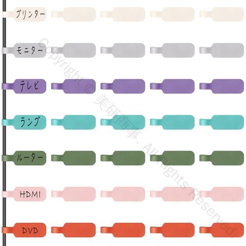 ケーブルコードラベル（大）ワイヤや身分証明書を整理できるマルチカラーの手書きケーブルタグ35個入り再使用可能で多用途対応の便利アイテム