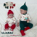 ベビー服 赤ちゃん 服 ベビーウェア 3点セット クリスマス ズボン ロンパース カバーオール サンタ風 長袖 ベビー サンタ 衣装 子供服 ロンパース オール...