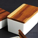 『ロロ 木蓋バターケース 450』【LOLO】【バター 容器 バター入れ キッチン小物 ケース 保存 天然木 おしゃれ 陶器 木製 450g】