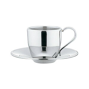 『カフェテリア エスプレッソカップ&ソーサー』【TEA&COFFEE 食器 コーヒー ステンレス 雑貨】