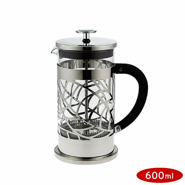 【SALE！セール】『メタルリーフ コーヒー＆ティーメーカー 600ml』【コーヒー 紅茶 ティーメーカー バリスタ ティー用品 リーフ柄 カフェ 雑貨】のサムネイル