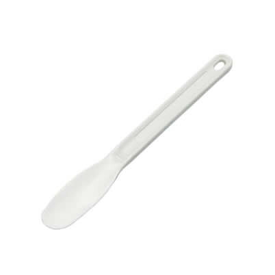 商品名フードヘラ （食瓶用） 商品説明細身で軽く先が薄手になって良くしなるので、ビンの隅々までムダなく取れて経済的です。一体成型だから汚れがつきにくく耐久性にも優れ、材料を塗ったり裏漉にも使える便利なヘラです。 サイズW34×L254mm 材質PP