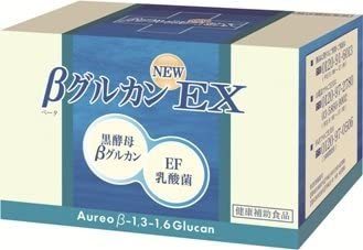 アウレオβグルカンNEW EX(ベータグルカンNEWEX) 15ml×30袋 EF乳酸菌（エンテロコッカス・フェカリス）を配合。 少量で多くの菌数を摂取できる 黒酵母β-グルカンに加えて、少量で多くの菌数を摂取できるEF乳酸菌（エンテロコッカス・フェカリス）を配合。【召し上がり方】1日に1〜6袋を目安にお召し上がりください。・開封後の保存は避けて下さい。・飲む量が多すぎますと一時的にお腹がゆるくなることがございます。・アウレオバシジウムを培養している為、粘性や色のバラつき、繊維質が浮遊・沈殿している場合がありますが、品質上の問題はありません。【保存方法】直射日光を避け、なるべく涼しい所に保管してください。【栄養成分表示】（1袋（15mL）当たり）エネルギー：0.6kcalタンパク質：0.03g脂質 ：0g炭水化物 ：0.1g食塩相当量：0.003gβ-グルカン：39mg 黒酵母β-グルカン配合 少量で多くの菌数を摂取 EF乳酸菌を配合 1