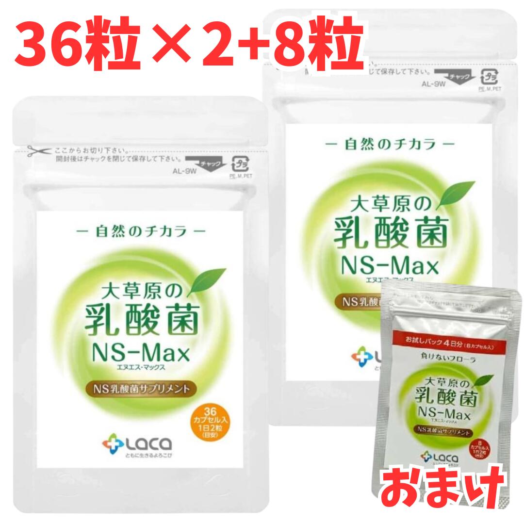乐天商城 - 大草原の乳酸菌 NS-Max 36粒 2袋セット ＋[8粒 増量] NS乳酸菌